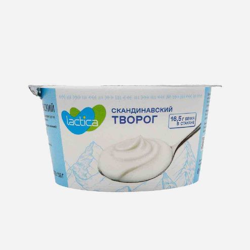 Творог Лактика Скандинавский натуральный 1.5% пл/ст 150г