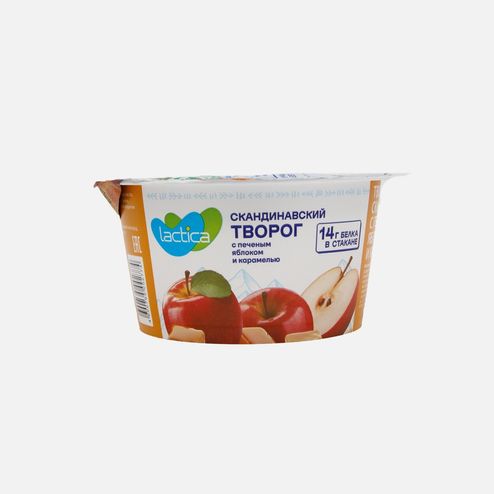 Творог Лактика Скандинавский с печ яблоком/карамелью 1.2% 150г