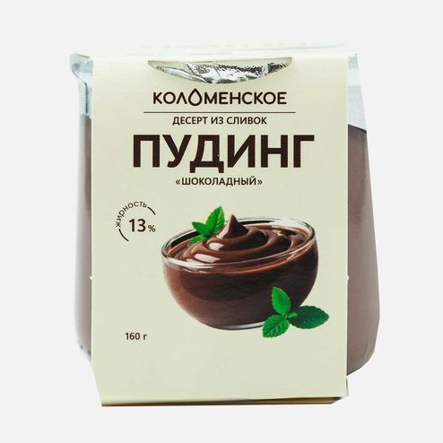 Десерт Коломенский Пудинг Шоколадный из сливок 13% 160г