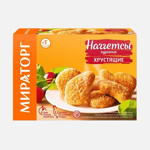 Наггетсы Мираторг куриные хрустящие с/м 250г
