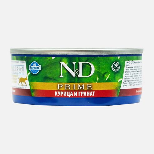 Корм Фармина Н&Д Прайм д/кошек курица и гранат ж/б 70г