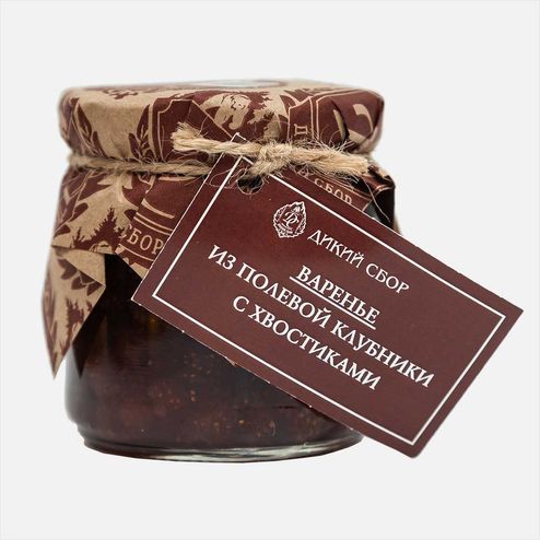 Варенье Дикий сбор клубничное с хвостиками ст/б 240г