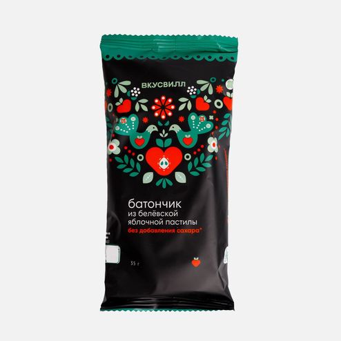 Батончик Вкусвилл из белевской яблочной пастилы без сахара 35г