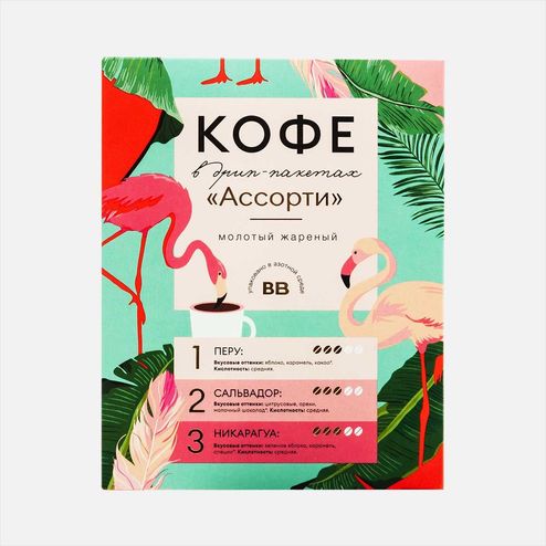 Кофе ВкусВилл Ассорти молотый Перу/Сальвадор/Никарагуа к/к 66г