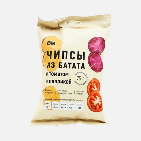 Чипсы ВкусВилл из батата с томатом и паприкой пл/пак 75г