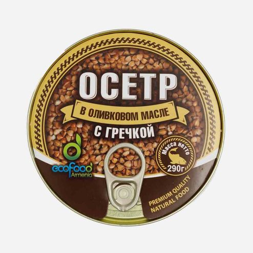 Осетр Экофуд с гречкой в оливковом масле ж/б 290г