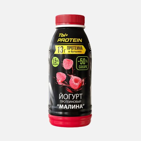 Йогурт Ростагроэкспорт Ты+Протеин Малина 1.5% пл/б 290г