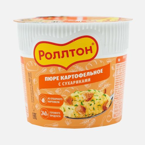 Пюре картофельное Роллтон с сухариками пл/ст 40г