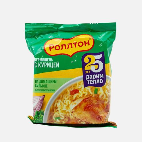 Вермишель Роллтон с курицей на домашнем бульоне пл/уп 60г