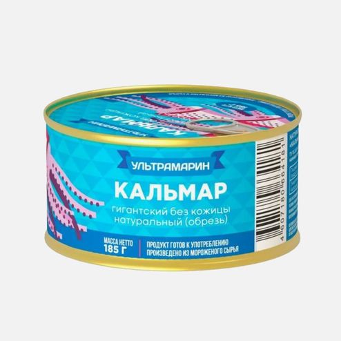 Кальмар Ультрамарин гигантский б/кожи натуральный обрезь ж/б 185г