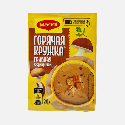 Суп Магги Горячая кружка Грибной с сухариками 20г