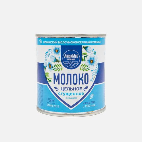 Молоко сгущ ЛюбиМо цельное с сахаром ГОСТ 8.5% ж/б 380г