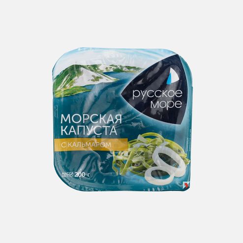 Морская капуста Русское море с кальмаром 200-250г