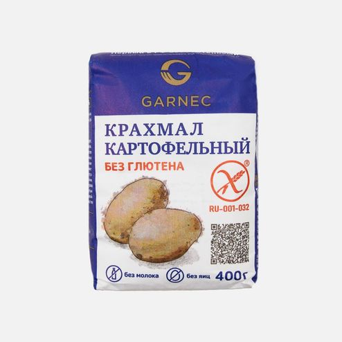 Крахмал Гарнец картофельный без глютена в/с бум/пак 400г