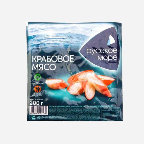 Крабовое мясо Русское море имитир охлажденное 200г