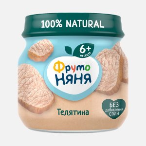 Пюре ФрутоНяня с 6мес из Телятины ст/б 80г