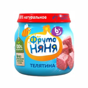 Пюре ФрутоНяня с 6мес из Телятины ст/б 80г