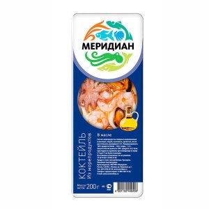 Коктейль Меридиан из морепродуктов в масле пл/уп 200г