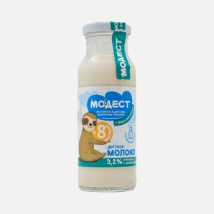Молоко Модест стерил витам/йод с 8мес 3.2% ст/б 200мл