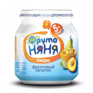 Пюре ФрутоНяня Фруктовый салатик с 5мес ст/б 100г
