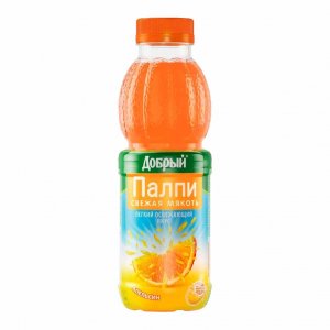 Напиток Добрый Палпи сокосодержащий Апельсин с мякотью пл/б 0,45л