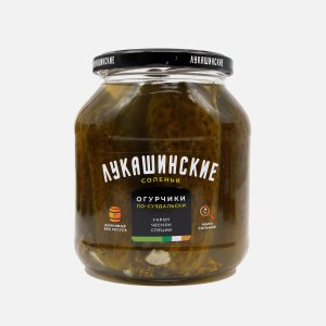 Огурчики Лукашинские малосол по-Суздальски укроп/чесн ст/б 670г