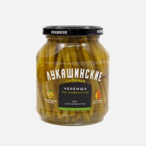 Черемша Лукашинские соленая бочковая по-кавказски ст/б 340г