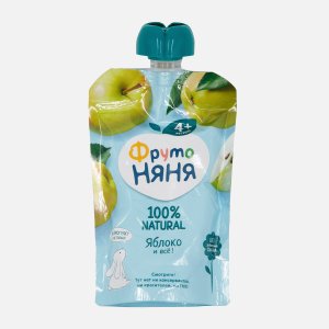 Пюре ФрутоНяня яблочное натуральное с 4мес дой/пак/крыш 90г