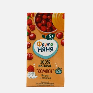 Напиток ФрутоНяня Компот вишнево-малиновый т/п 0,2л