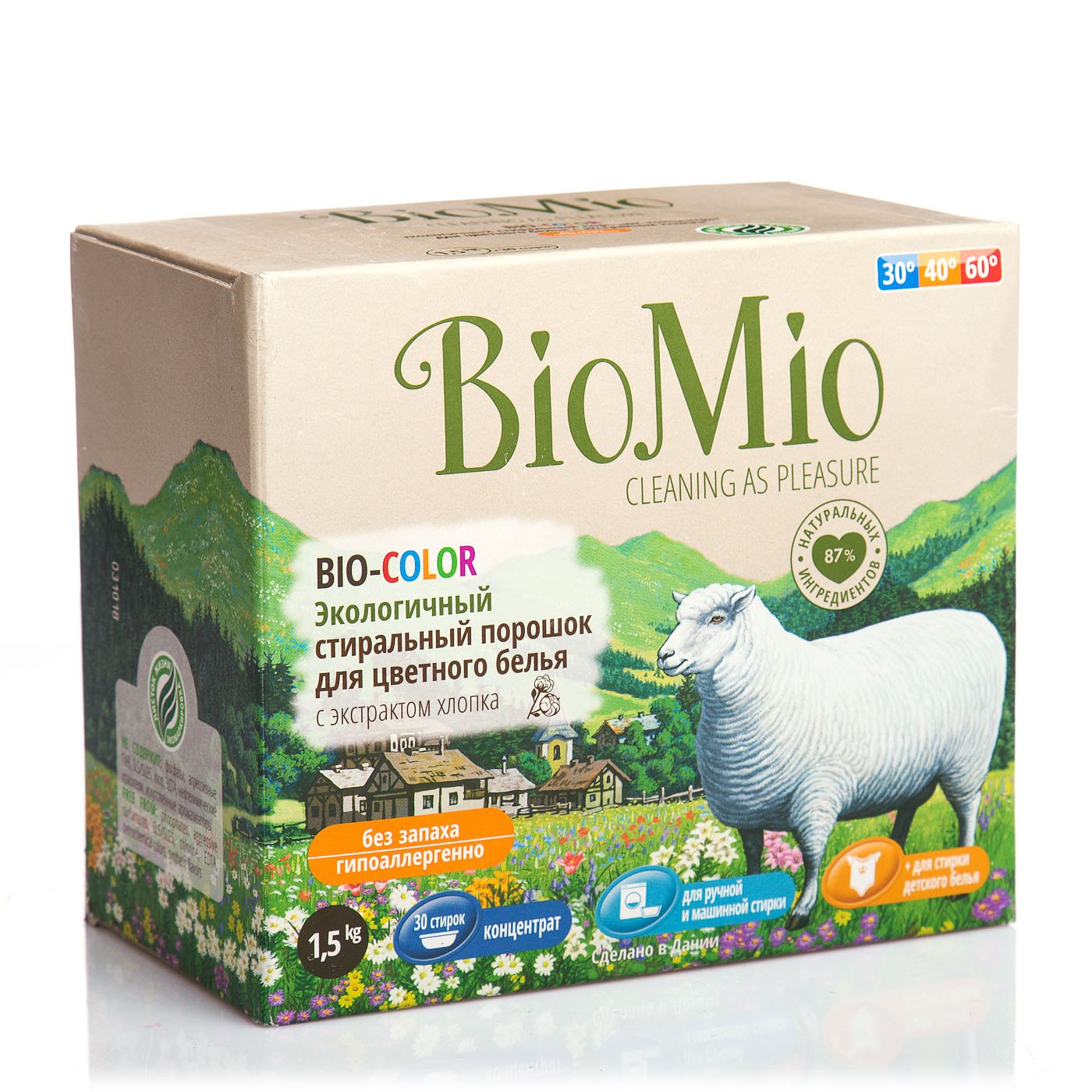 Порошок БиоМио для цветного белья экологичный к/к 1500г