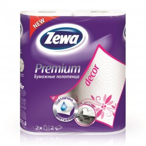 Полотенца Zewa Premium Decor бумажные 2 слоя 2рул