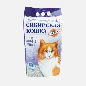 Наполнитель Сибирская кошка Прима д/кошач/туалет Комкующийся пл/уп 5л