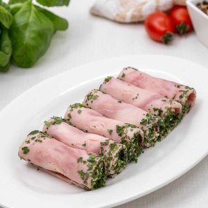 Рулетики из ветчины с крабовой начинкой вес