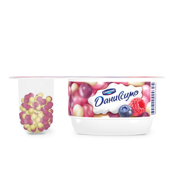 Йогурт Даниссимо Фантазия 6.9% Хруст шарики ягодный вкус 105г