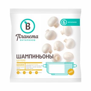 Шампиньоны Планета Витаминов целые с/м пл/пак 400г