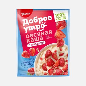 Каша Увелка овсяная Клубника пл/уп 40г