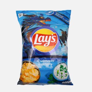 Чипсы Лэйс Сметана и Зелень пл/уп 225г