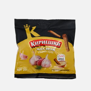 Сухарики Кириешки Чеснок пл/пак 60г +Соус сырный 25г