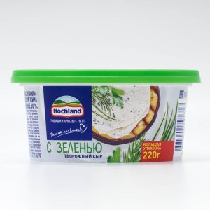 Сыр Хохланд творожный с зеленью 60% пл/ван 220г