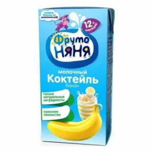 Коктейль Фрутоняня молочный банановый 2.1% т/п 200мл