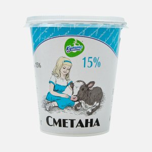 Сметана Купино 15% пл/ст 350г