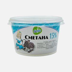 Сметана Купино 15% пл/ст 180г
