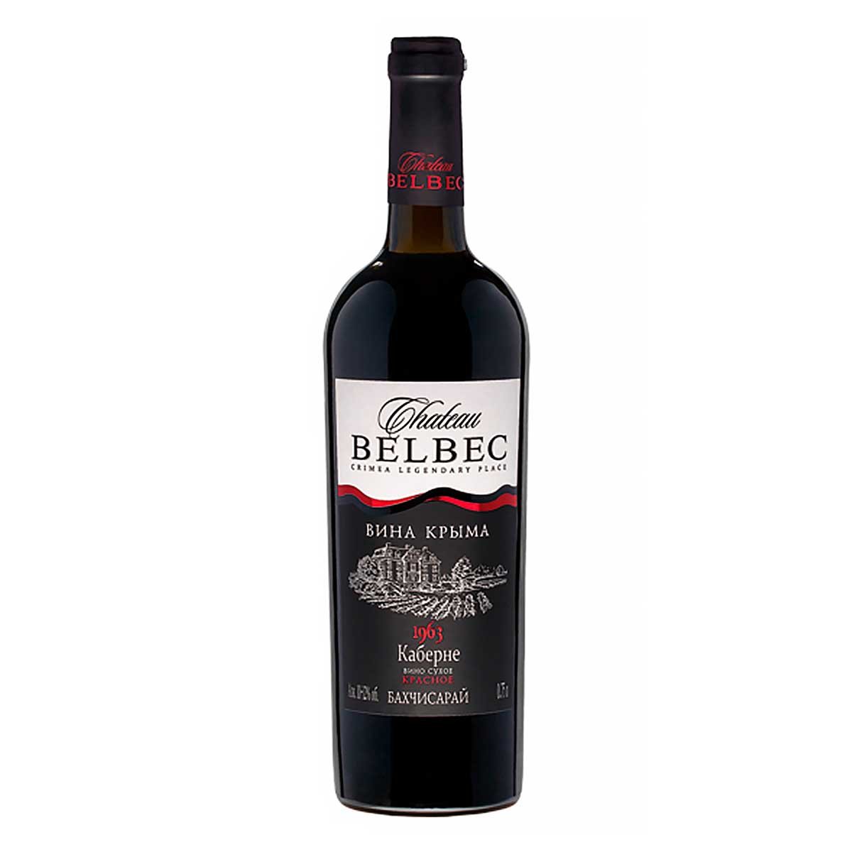 Вино Шато Бельбек Каберне столовое красное сухое 10-12% ст/б 0,75л