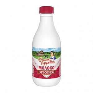Молоко Домик в деревне Отборное 3.5%-4.5% пл/бут 1400мл