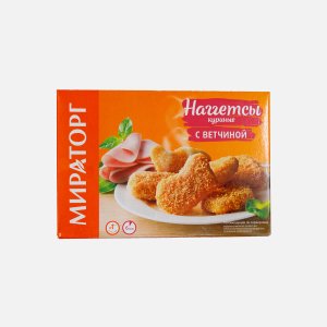 Наггетсы Мираторг куриные с ветчиной с/м к/к 300г