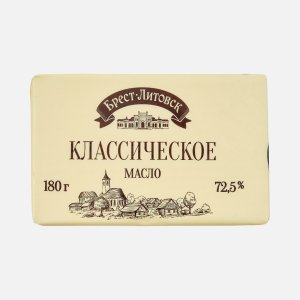 Масло Брест-Литовск сладко-сливочное несоленое в/с 72.5% 180г
