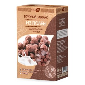 Готовый завтрак Вастэко из полбы шоколадные шарики к/к 200г