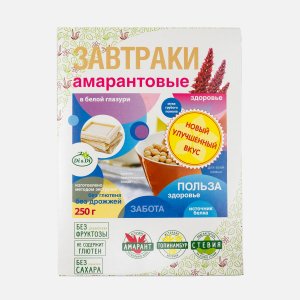 Завтраки амарантовые Ди энд Ди с белым шоколадом без глютена 250г