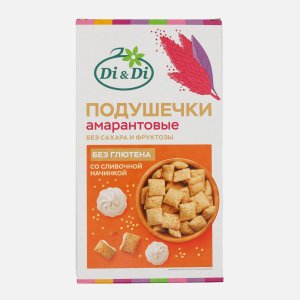 Подушечки амарантовые Ди энд Ди со сливочной начинкой со стевией 250г
