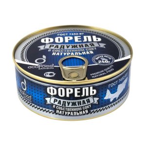 Форель Экофуд радужная в собственном соку ж/б 240г
